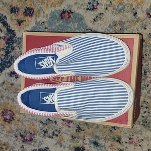 Vans classic slip-ons striped 6.5 women's 5.5 men's youth